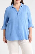 beachlunchlounge Lenora Cotton Gauze Popover Top