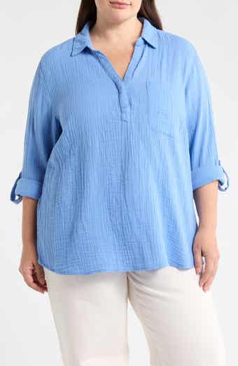 Lenora Cotton Gauze Popover Top