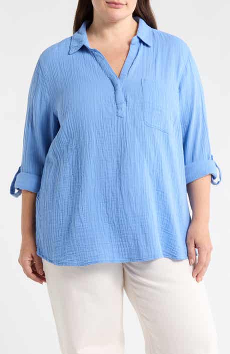 beachlunchlounge Lenora Cotton Gauze Popover Top
