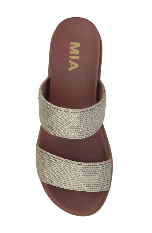 Mia Yelena Wedge Slide Sandal In Gold