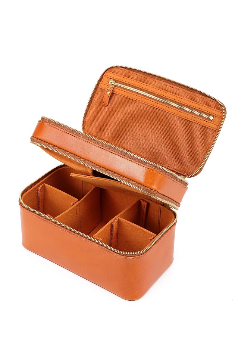 OLD TREND Ixia Genuine Leather Vanity Mini Trunk, Alternate, color, Caramel