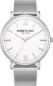 Kenneth Cole New York Three Hand Quartz Mesh Strap Watch, 42mm
