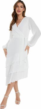 QUIZ Crinkle Chiffon Asymmetric Wrap Dress