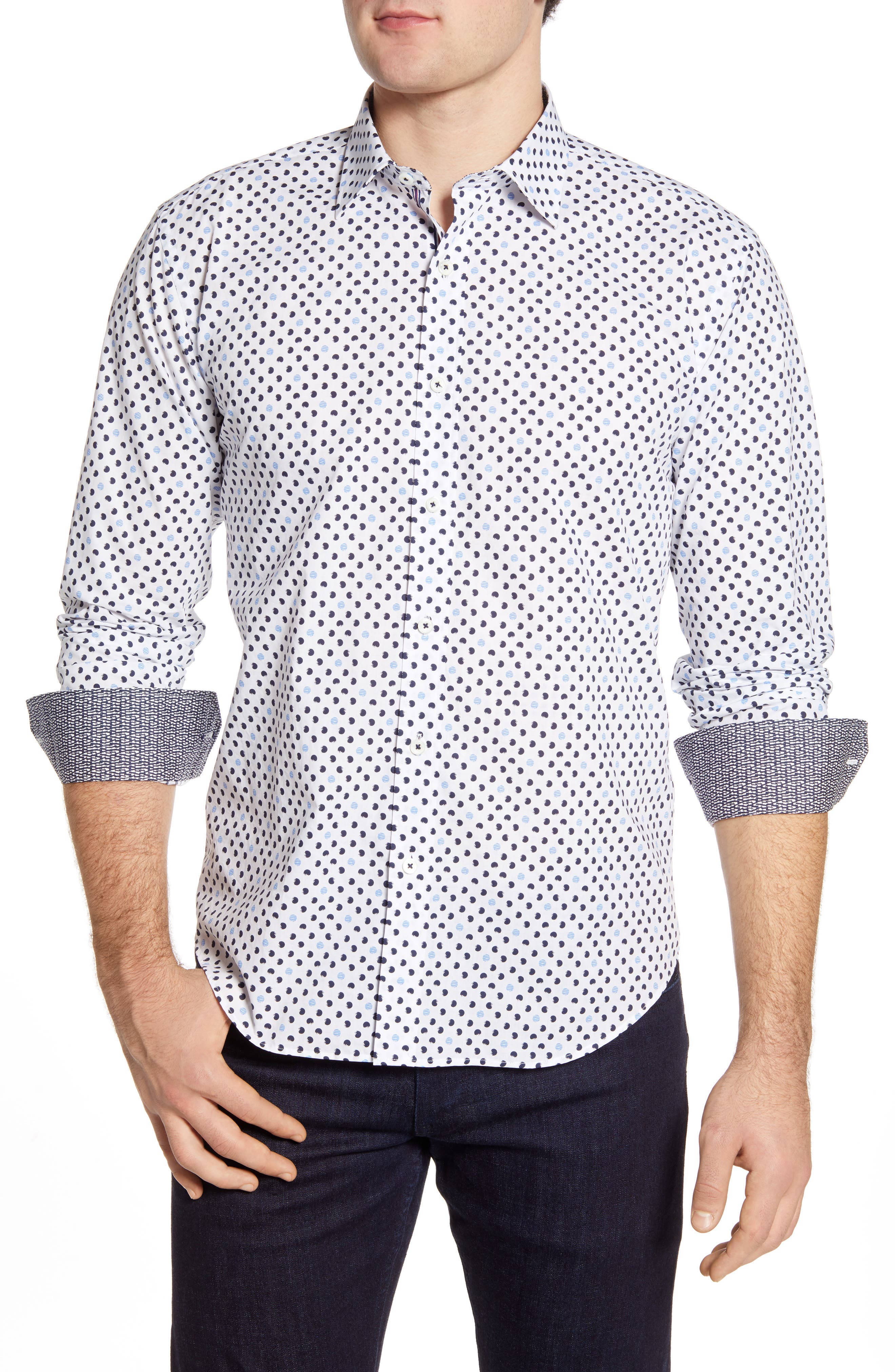 Bugatchi Classic Fit Dot Button-Up Shirt (Men) | Nordstromrack