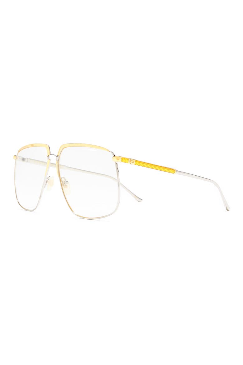 63mm Square Sunglasses, Alternate, color, GOLD SILVER