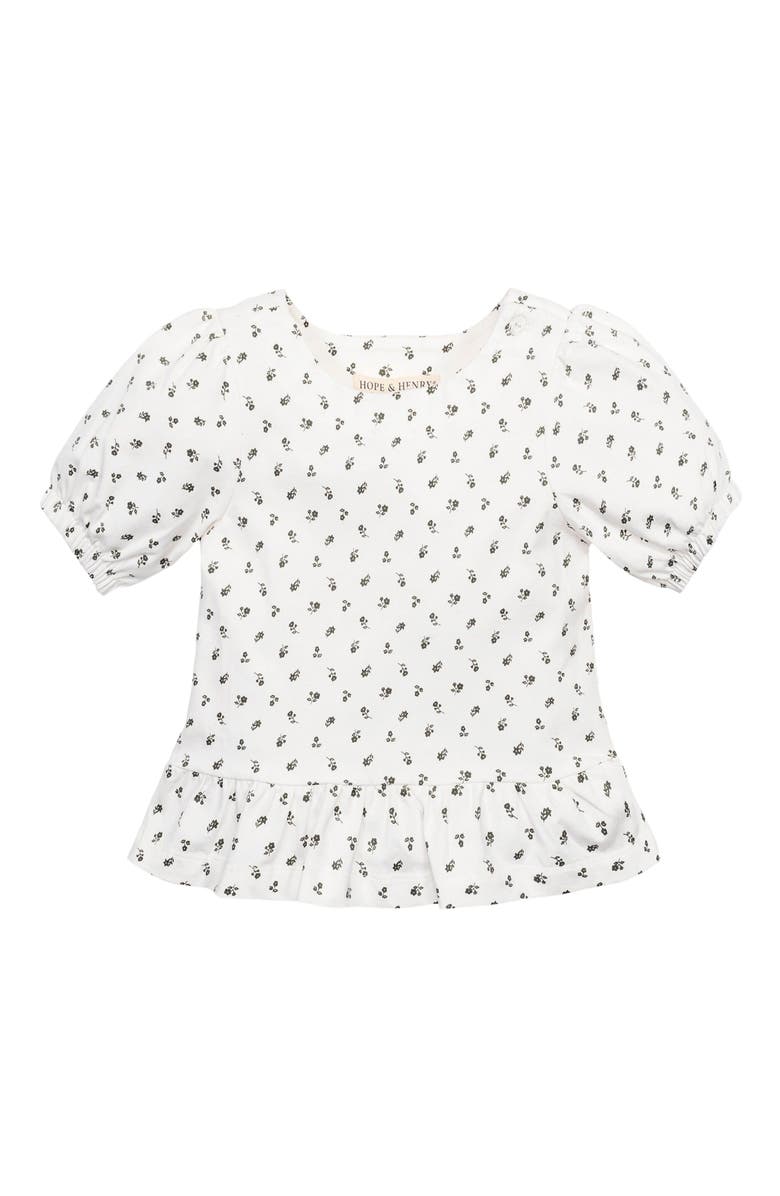 Hope & Henry Girls' Organic Knit Peplum Top, Kids, Main, color, 