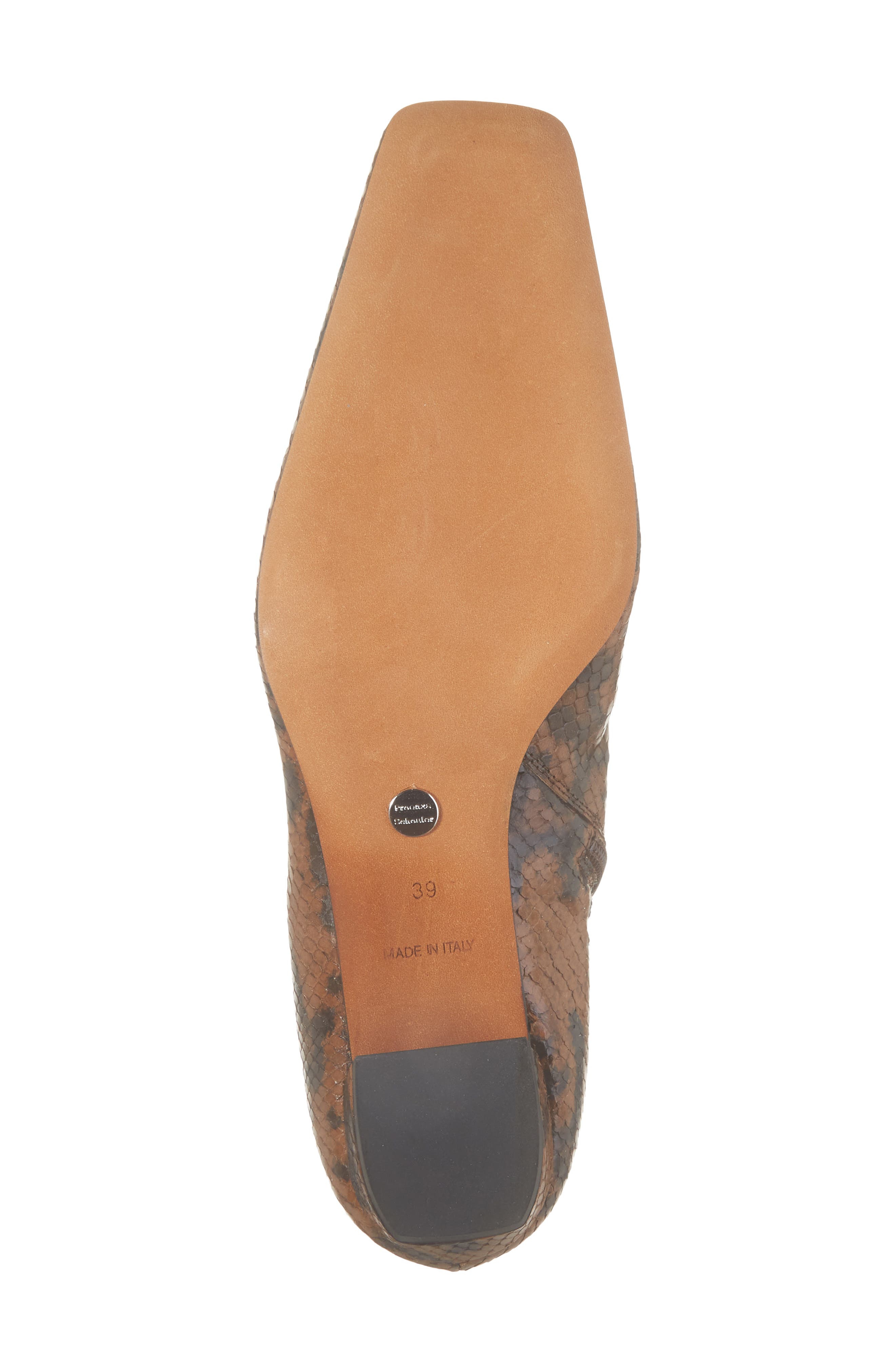 Trap Python Embossed Flat Ankle Boot, Alternate, color, OCHRE MULTI