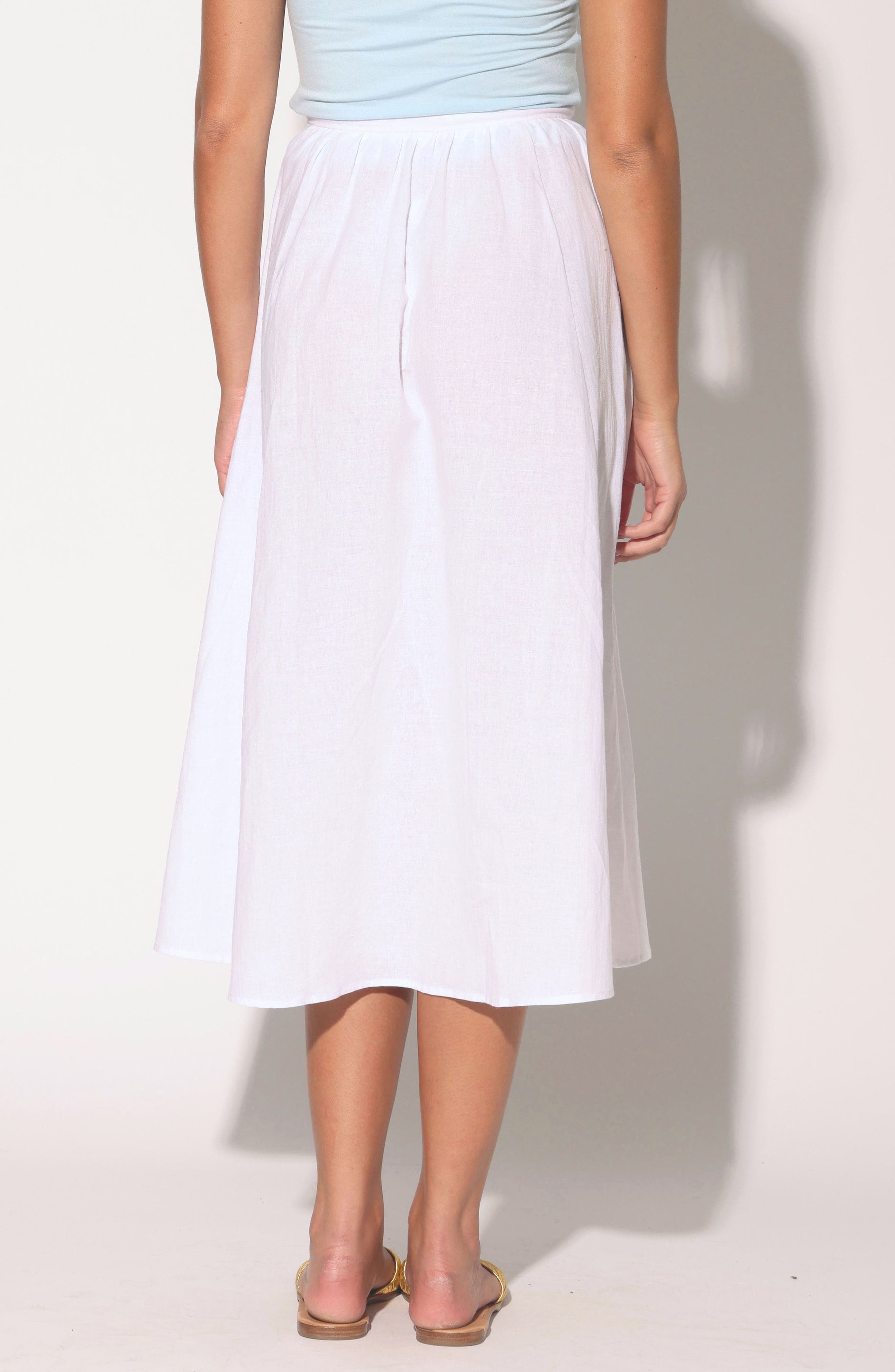 Sharon Cotton & Linen Midi Skirt - image 2