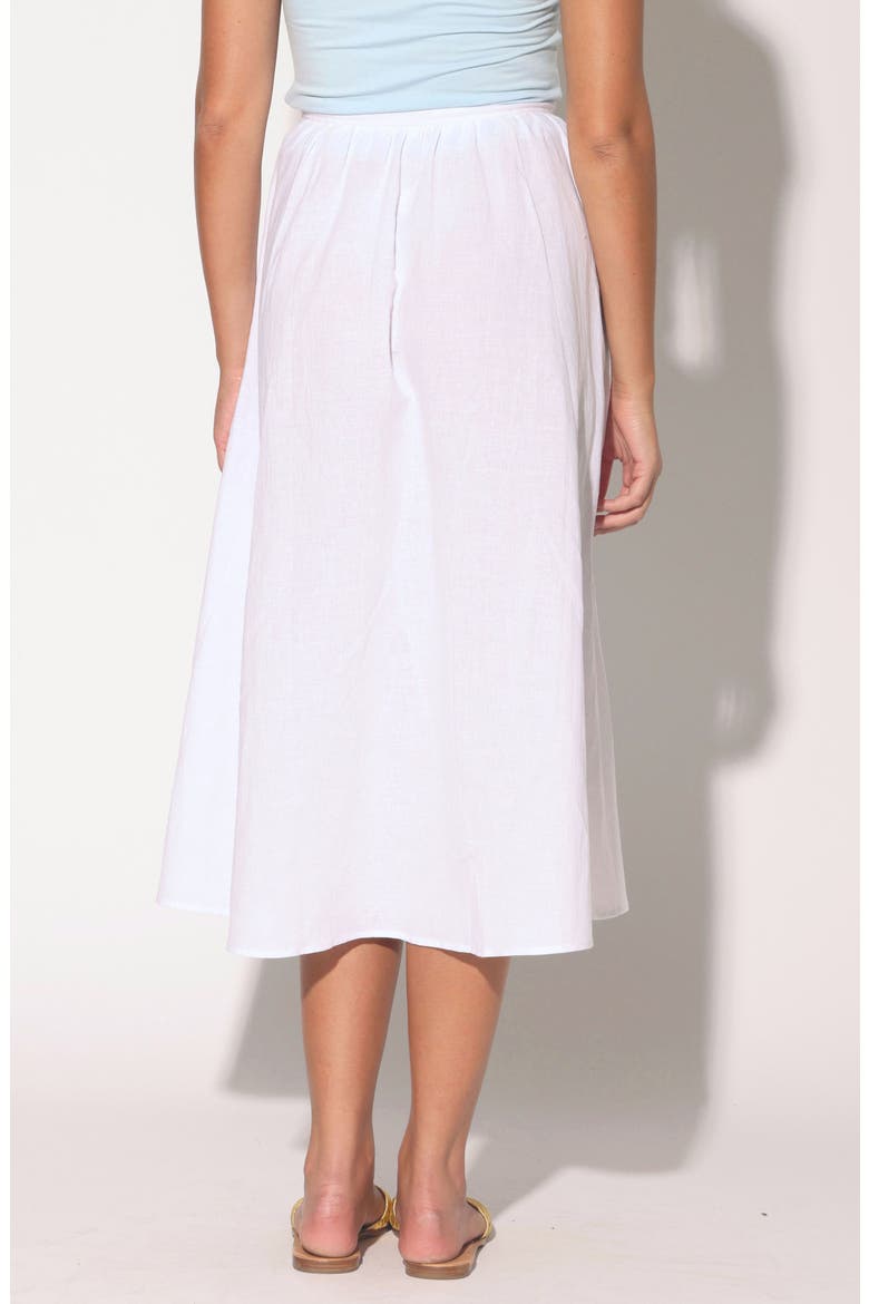 Sharon Cotton & Linen Midi Skirt, Alternate, color, WHITE