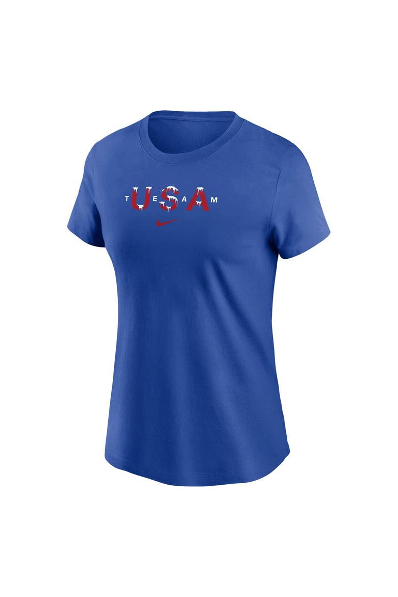 Women's Nike Royal Team USA Snow T-Shirt, Alternate, color, Royal