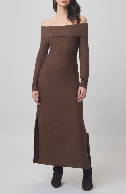 Splendid X @cellajaneblog Over The Shoulder Sweater Dress In Brown