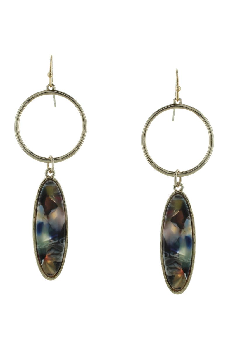 OLIVIA WELLES 14K Gold Plated Deleena Resin Drop Earrings, Main, color, Gold-Multi