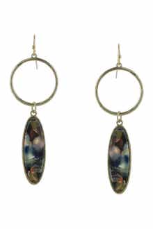 OLIVIA WELLES 14K Gold Plated Deleena Resin Drop Earrings