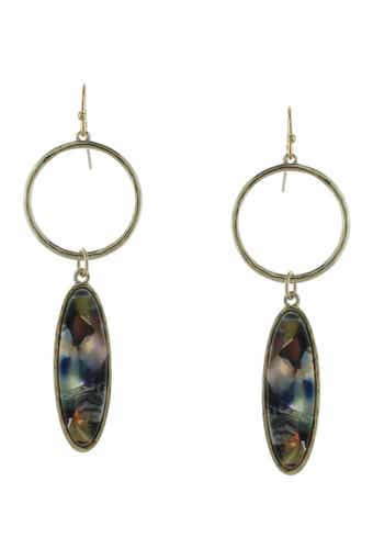 OLIVIA WELLES 14K Gold Plated Deleena Resin Drop Earrings