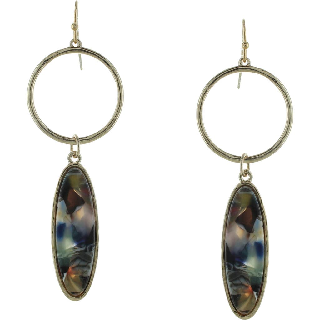 Olivia Welles 14k Gold Plated Deleena Resin Drop Earrings In Multi
