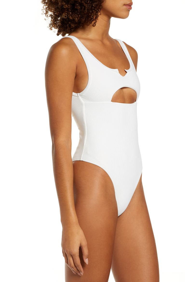 Cody Cutout One-Piece Swimsuit, Alternate, color, WHITE