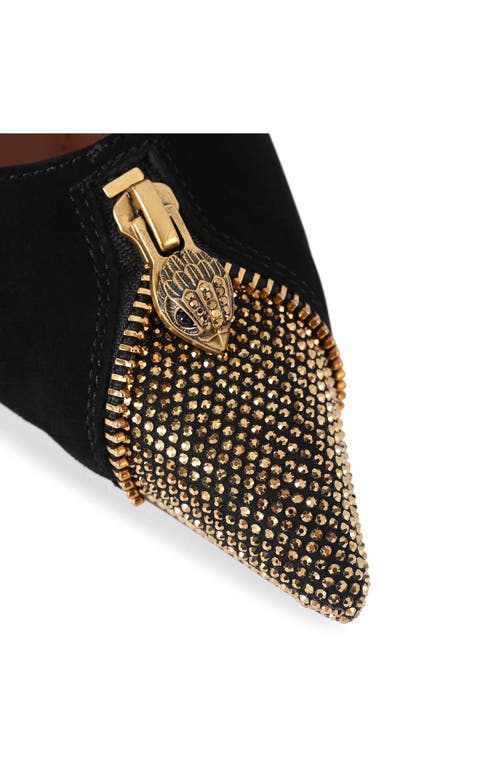 Kurt Geiger 95mm Zip Court Crystal Embellished Pumps In Black