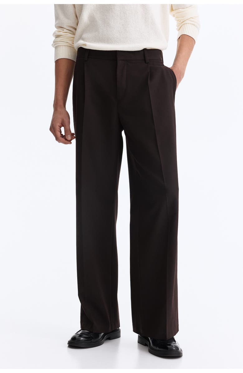 H&M Loose Fit Tailored Trousers, Alternate, color, Dark Brown