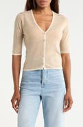 Vince Micro Stripe Wool Blend Cardigan