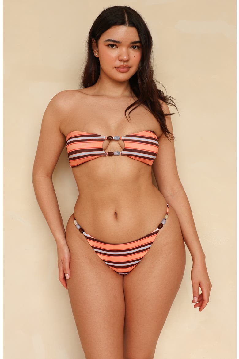 Bare Escape Super Cheeky Bikini Bottom, Alternate, color, Rayas