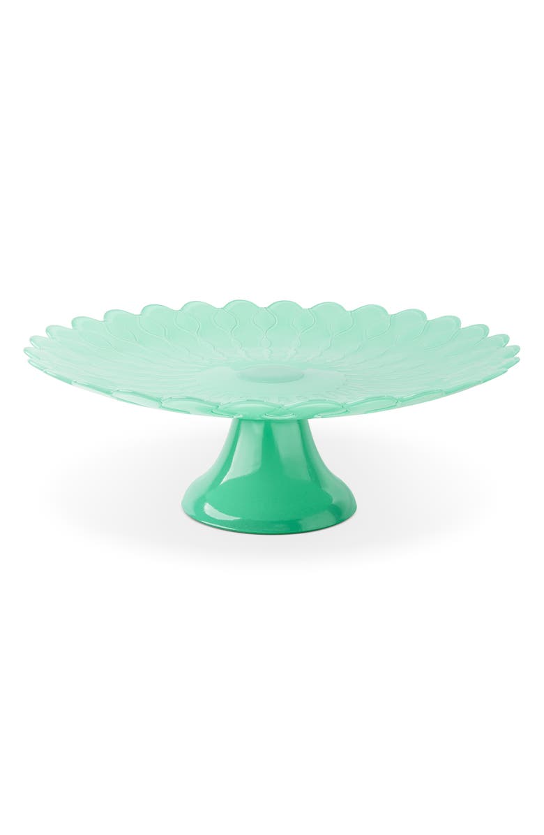 Core Home Scalloped Daisy Cake Stand, Main, color, Guava