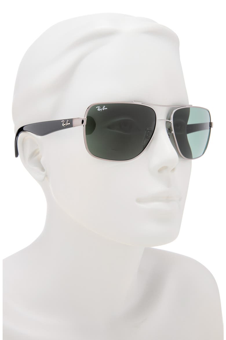 60mm Navigator Sunglasses, Alternate, color, GUNMETAL