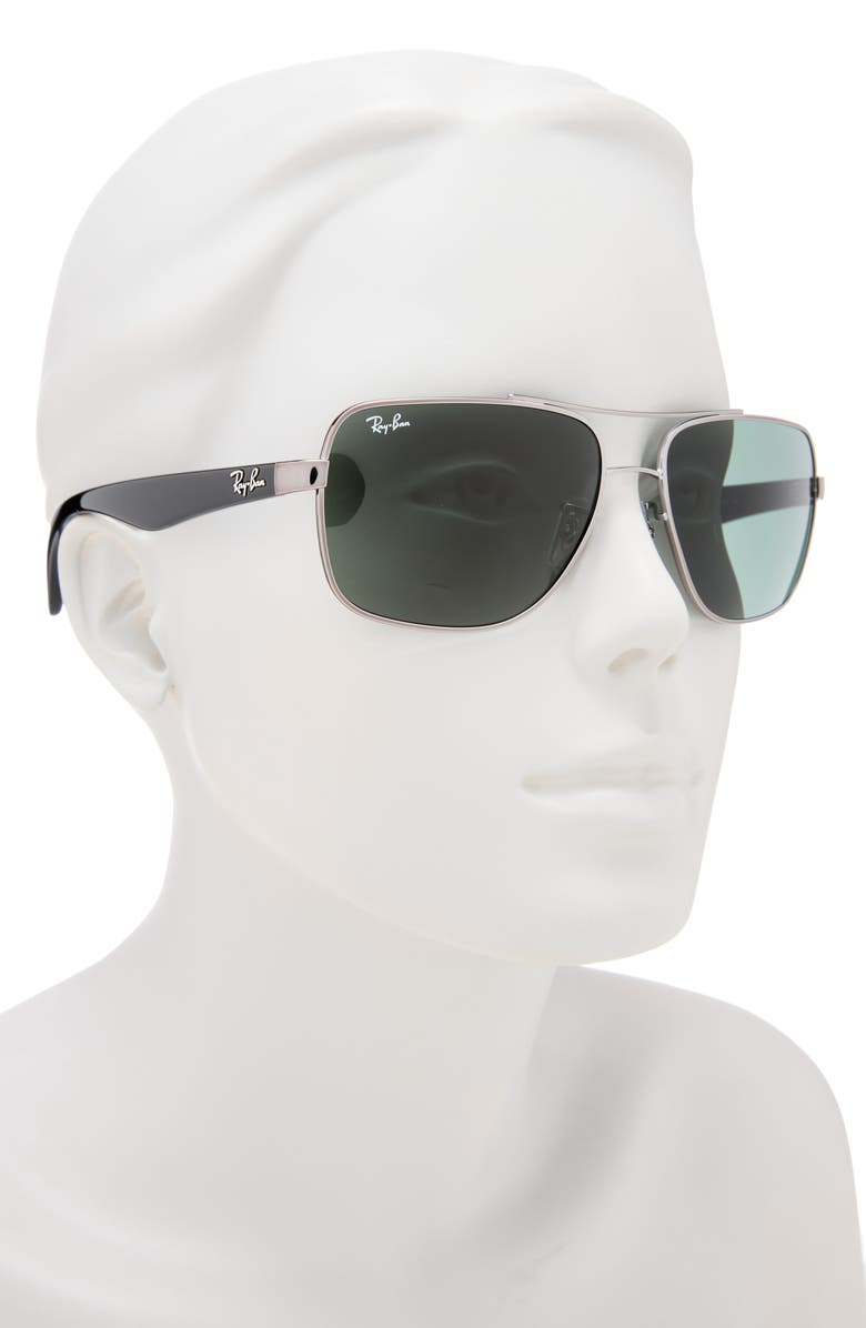 Ray-Ban 60mm Navigator Sunglasses, Alternate, color, Gunmetal