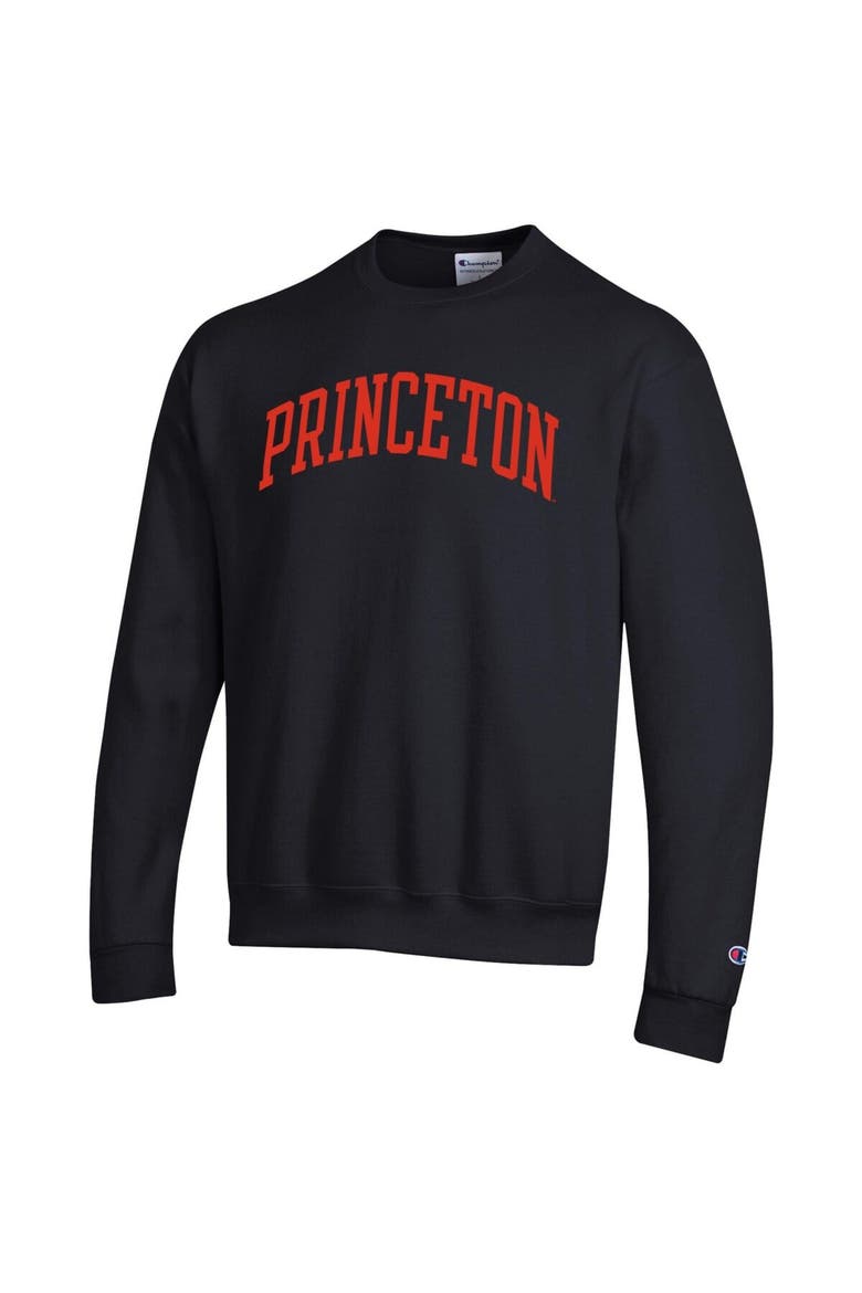 Men's Champion  Black Princeton Tigers Basic Arch Fleece Pullover Sweatshirt, Alternate, color, Black