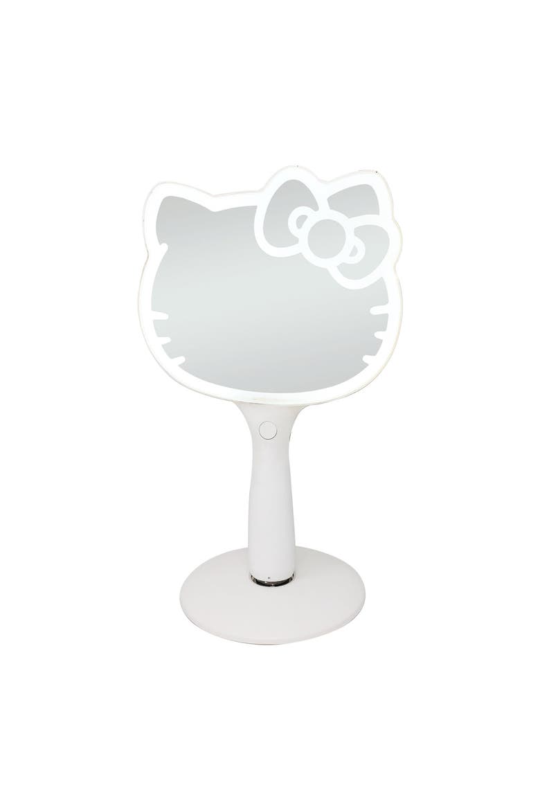 Hello Kitty LED Handheld Makeup Mirror with Standing Base, Main, color, White