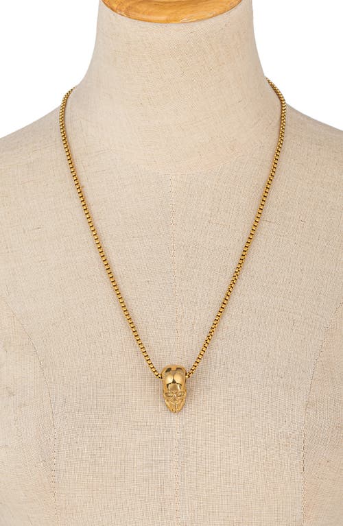 Eye Candy Los Angeles Skull Head Necklace In Gold
