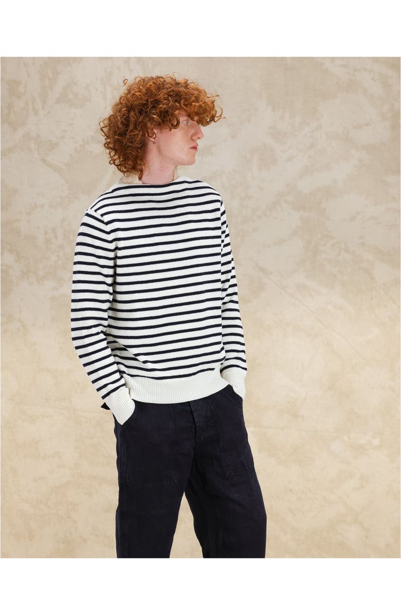 Fortela Noah1 Cotton Ribbed Sweater, Alternate, color, White/Blue