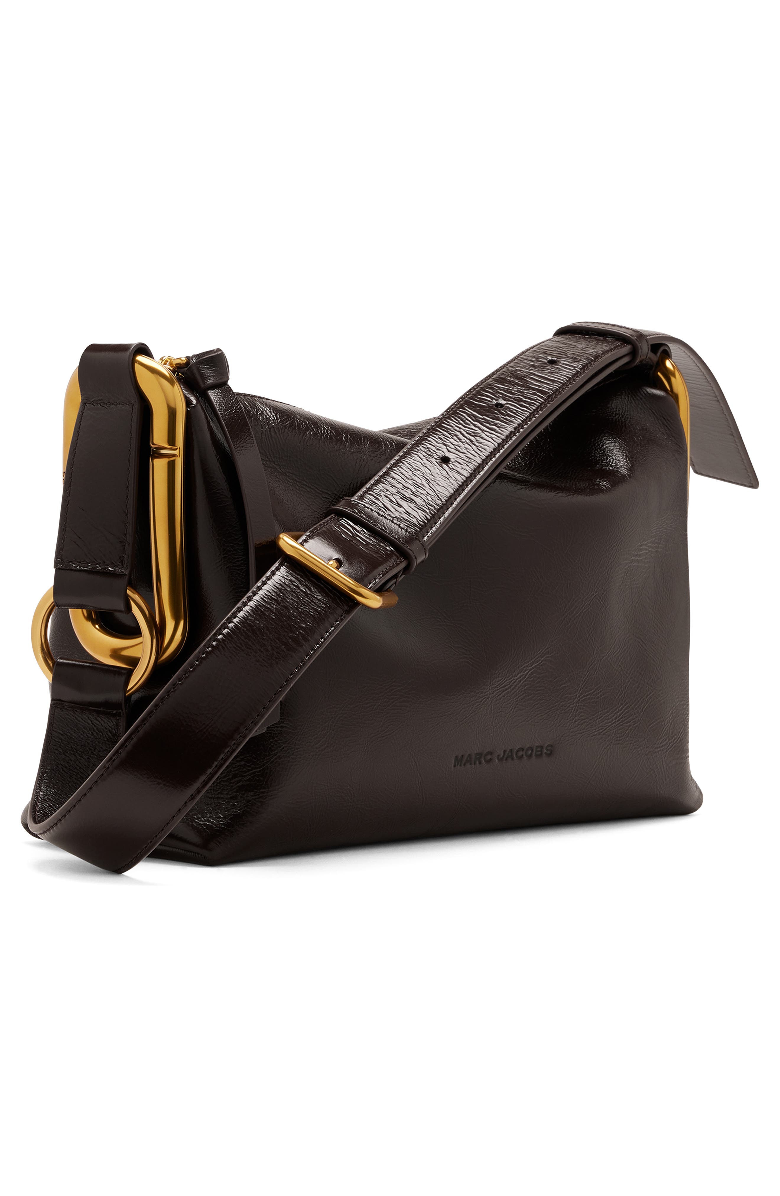 Scene Medium Crinkled Leather Shoulder Bag, Alternate, color, FONDANT