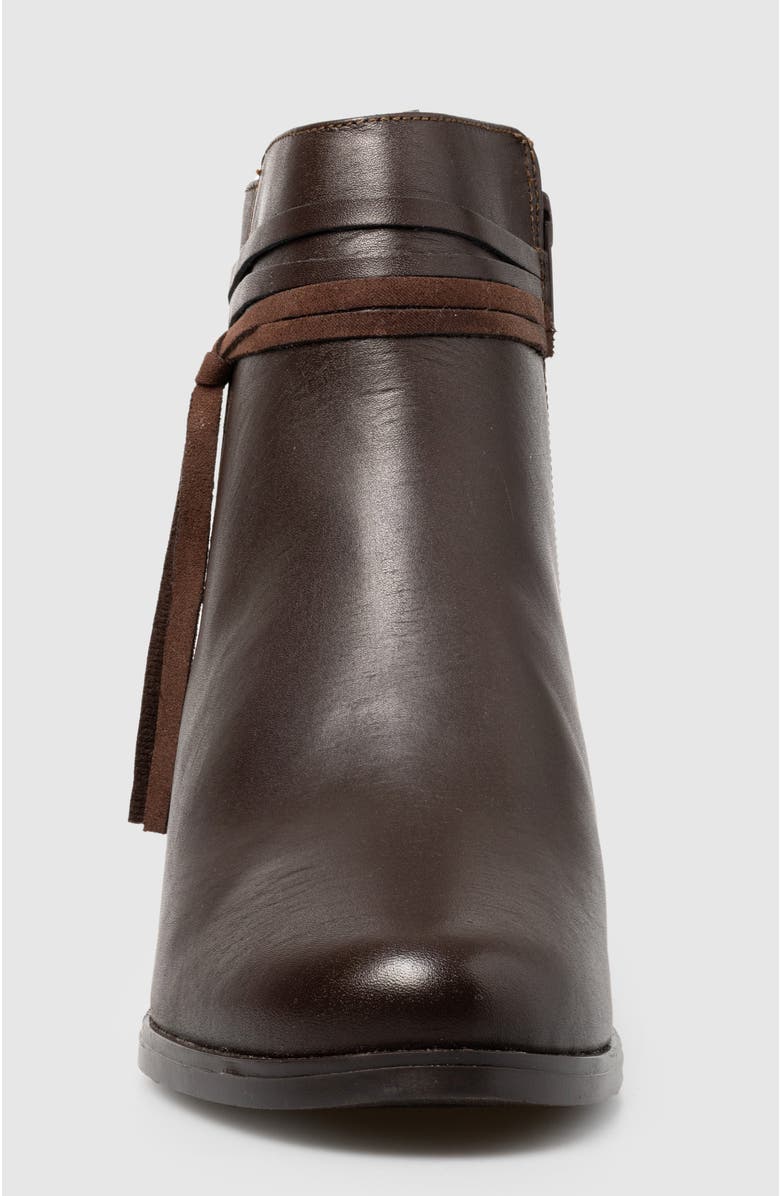 Manela Alex Block Heel Side Up Bootie, Alternate, color, Brown