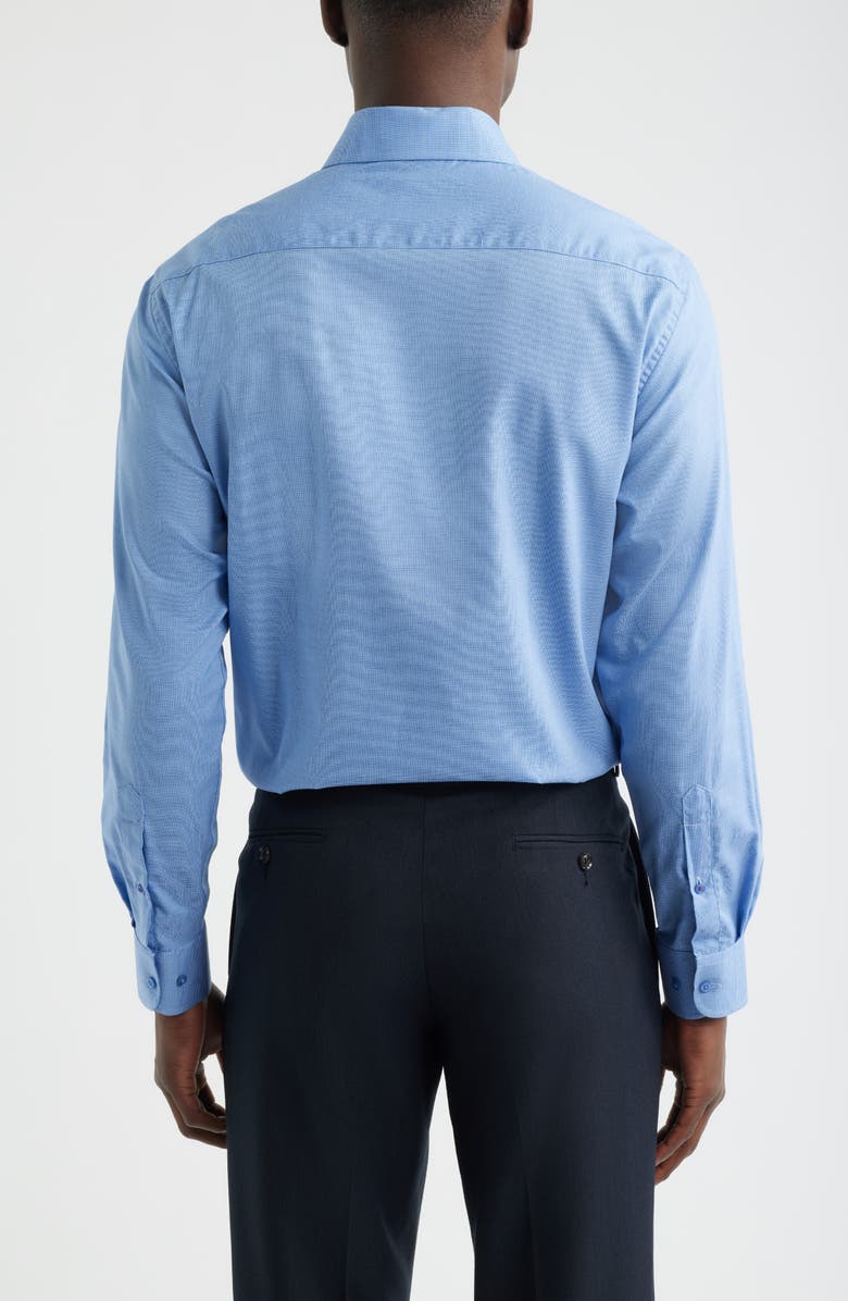 DANIEL HECHTER Paris Modern Fit Blue Micropattern Cotton Dress Shirt, Alternate, color, 