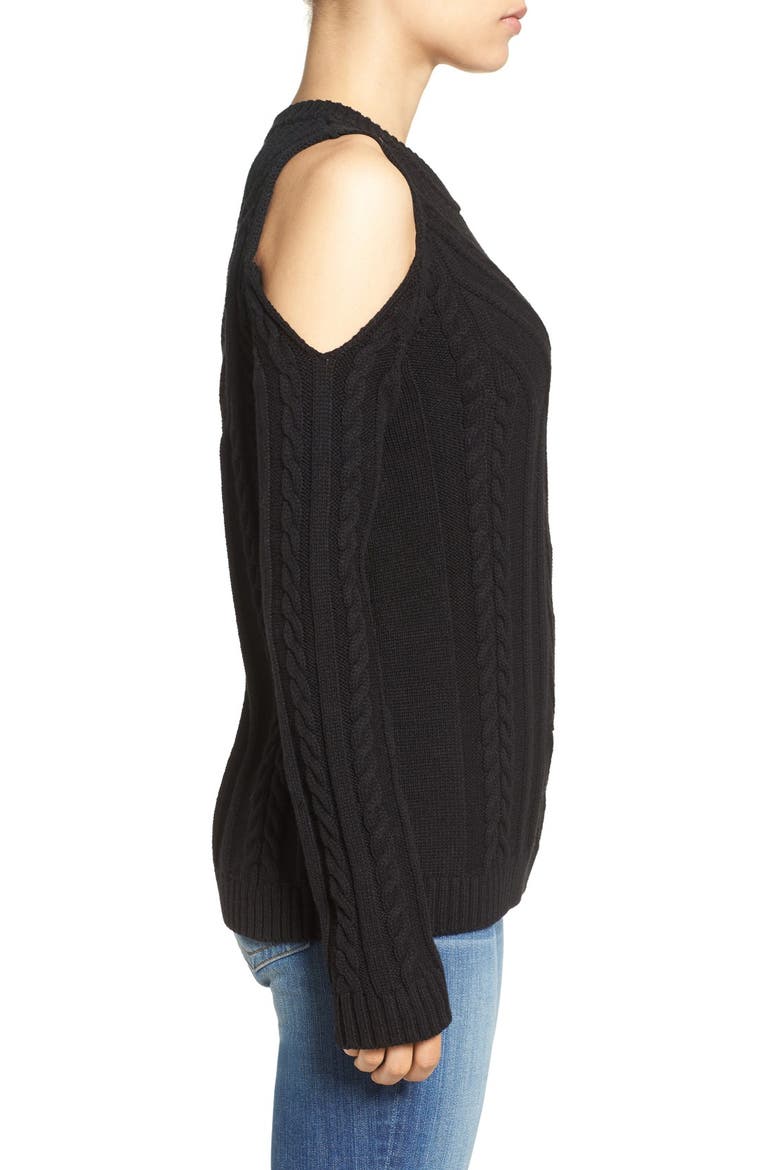 Cold Shoulder Sweater, Alternate, color, RICH BLACK