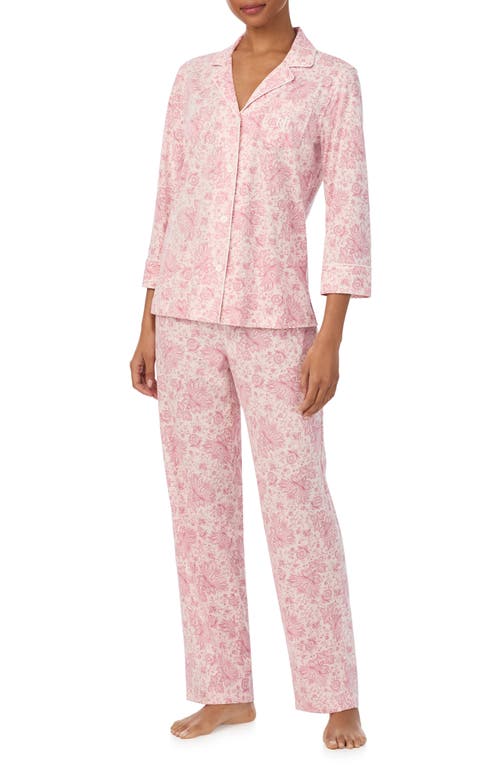 Ralph Lauren Lauren Print Cotton Blend Pajamas In Pink