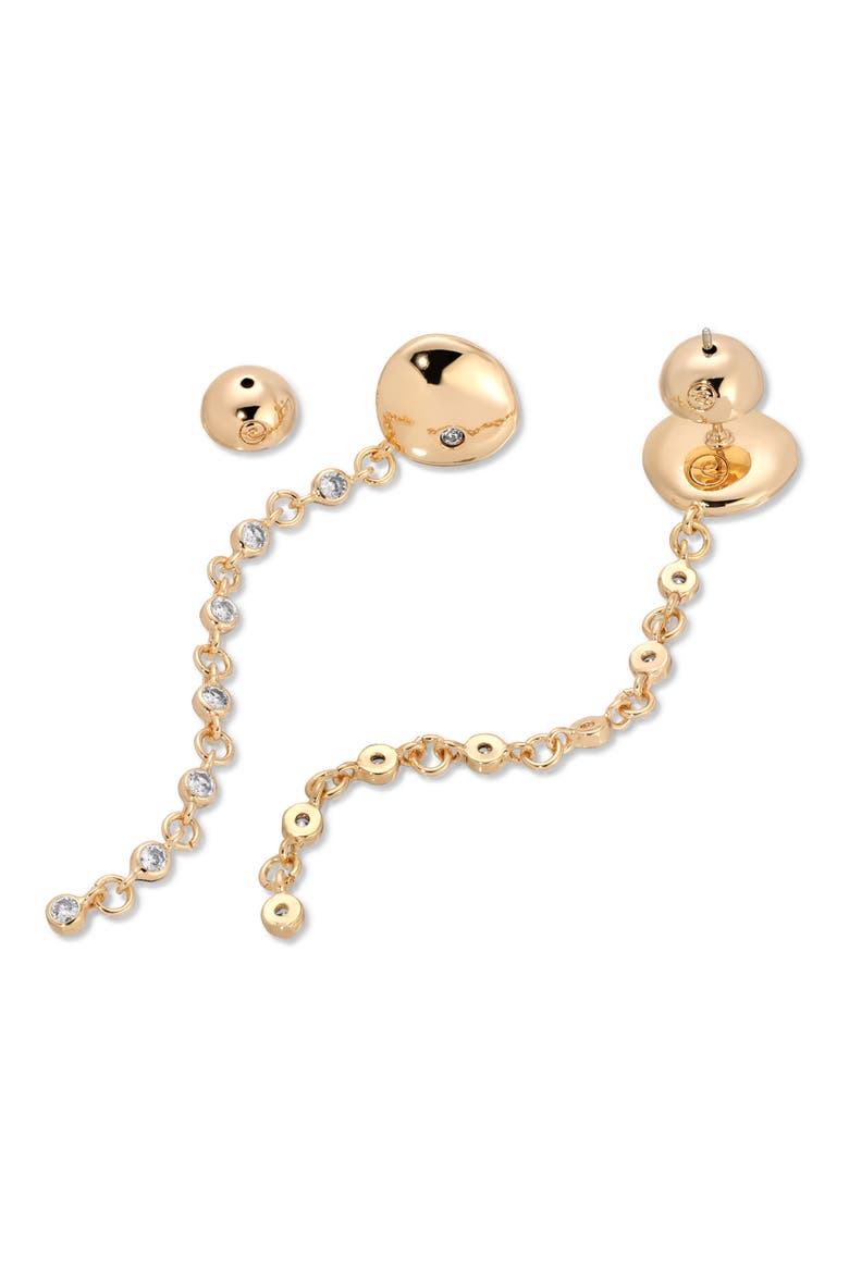 Polished Pebble Crystal Drop Earrings, Alternate, color, GOLD