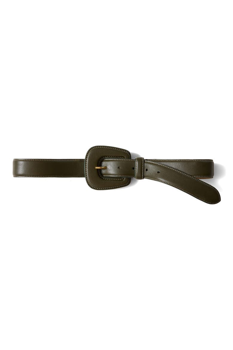 Elsy Leather Belt, Main, color, CYPRESS