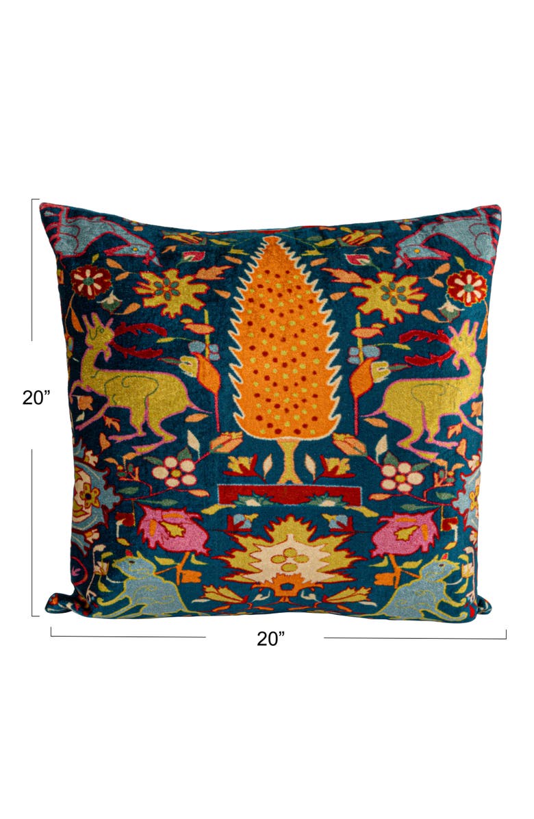 Storied Home Bohemian Vintage Velvet Pillow, Multicolor, Alternate, color,