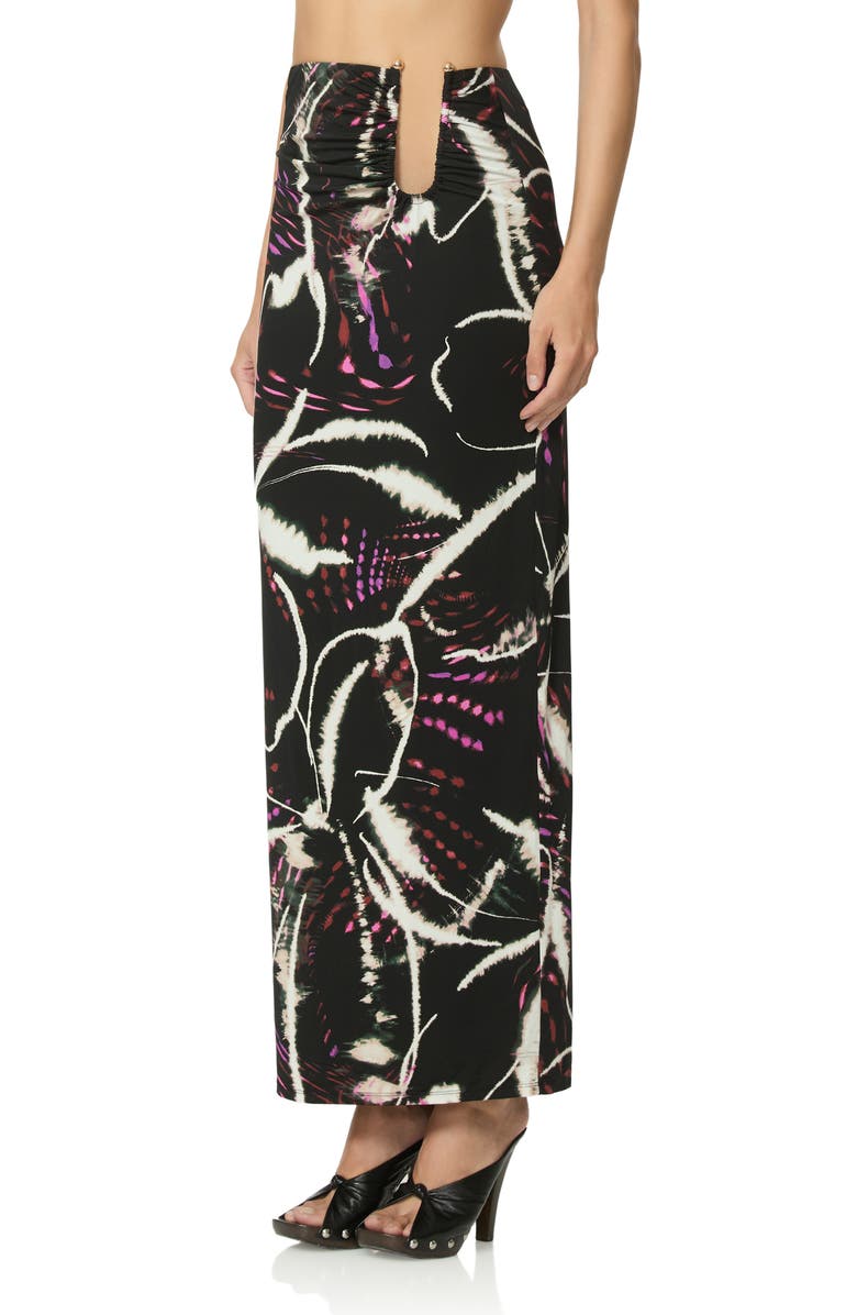 AFRM Aven Abstract Floral Print Maxi Skirt, Alternate, color, Night Daisy