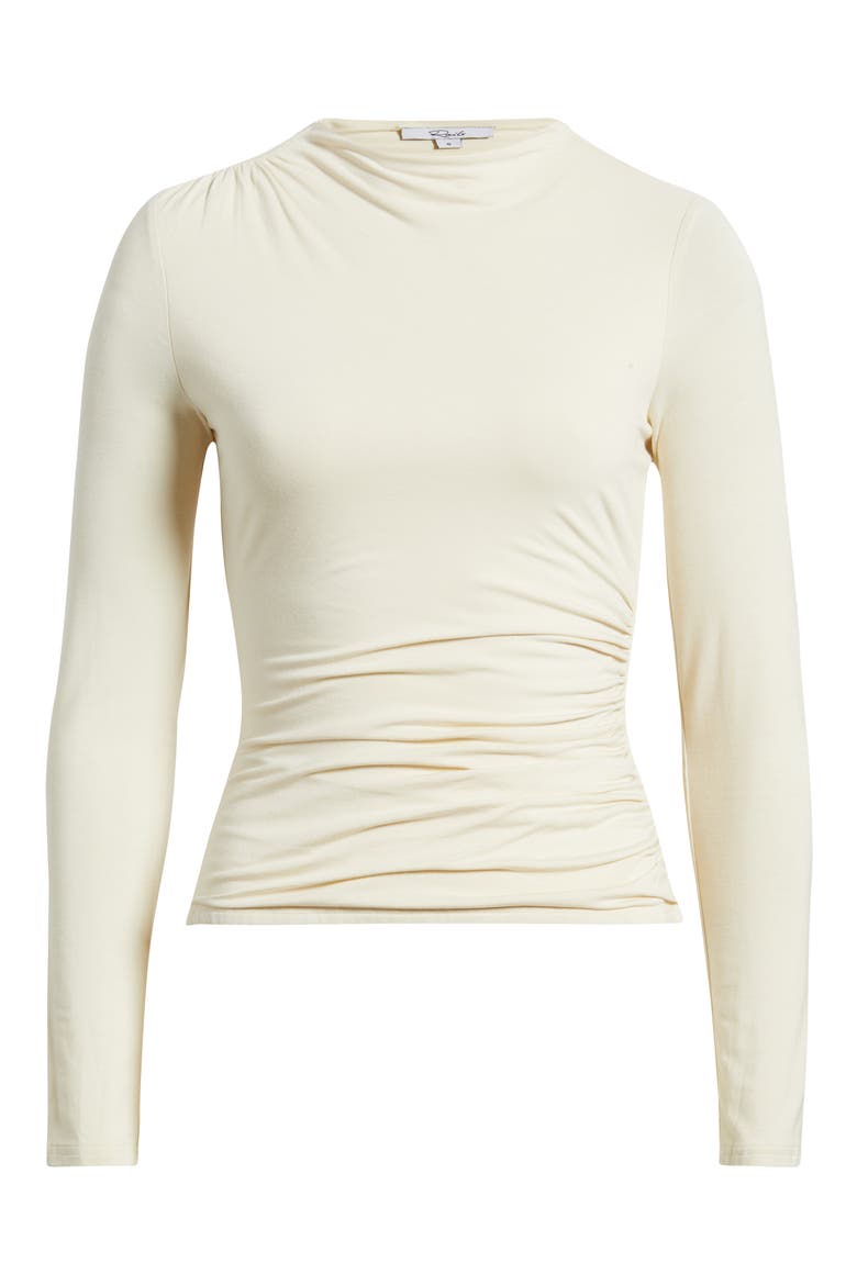 Joelle Ruched Funnel Neck Top, Alternate, color, IVORY