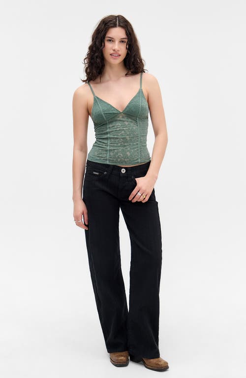 Bdg Urban Outfitters Je'taime Flocked Velvet Camisole In Green