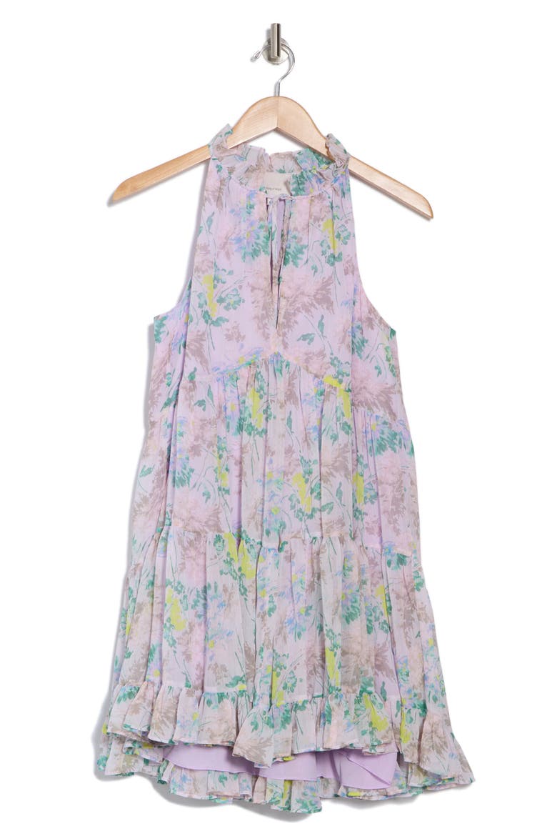 Washed Floral Print Minidress, Alternate, color, PASTEL MULTI