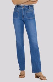 NYDJ Marilyn Welt Pocket High Waist Straight Leg Jeans
