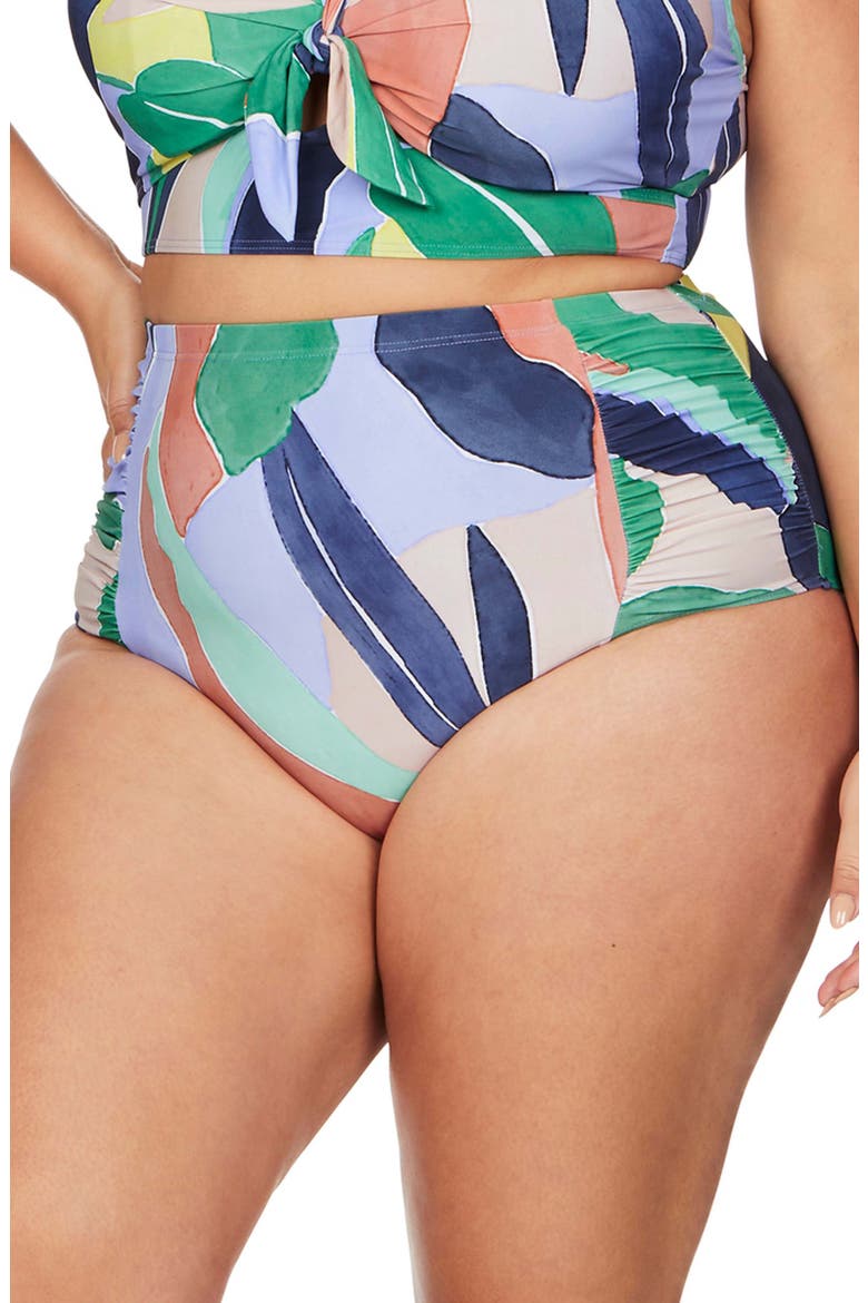 Lav Botticelli High Waist Bikini Bottoms, Main, color, MULTI
