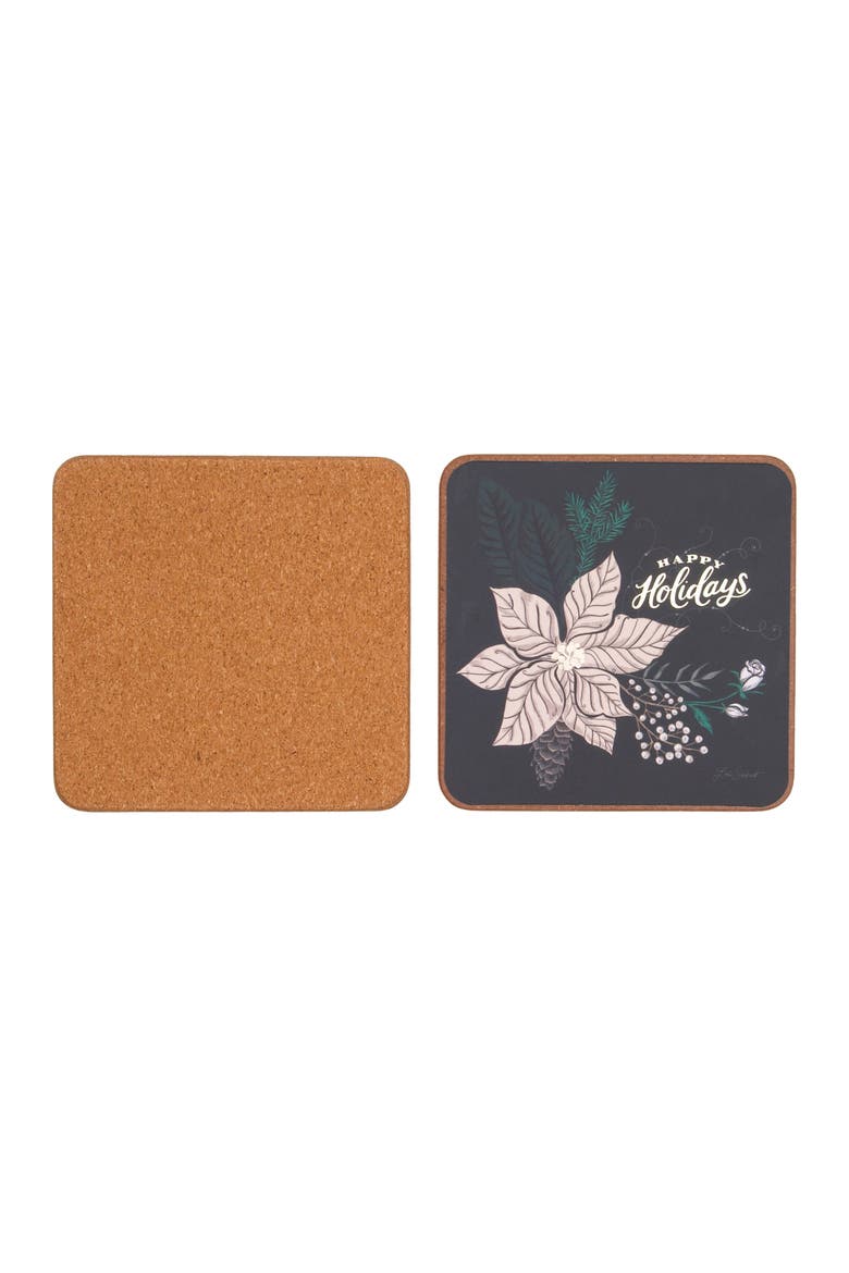 Emerald Christmas Coaster, Set of 4, Alternate, color, Green