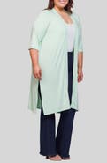 24seven Comfort Apparel Open Front Knee Length Jacket