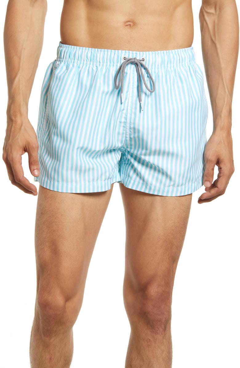 Boardies Deck Stripe Shortie Swim Trunks, Main, color, 