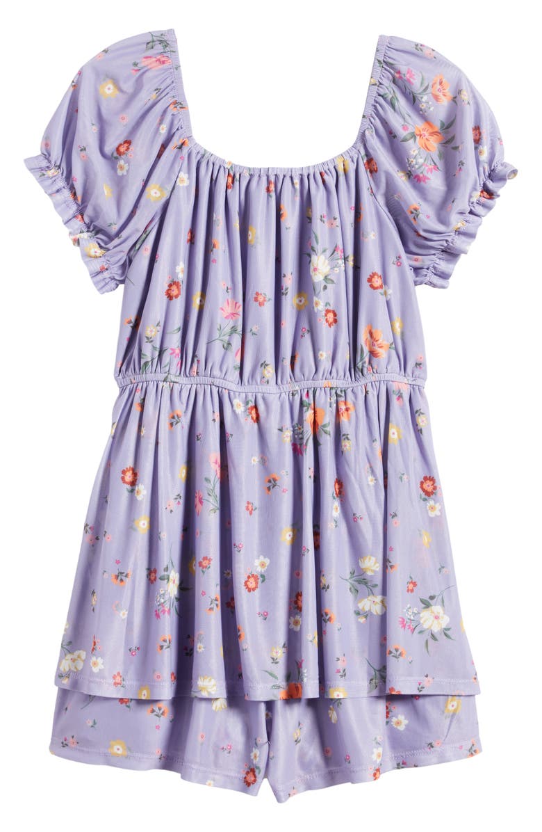 Love, Fire Kids' Floral Romper, Alternate, color, Lilac Floral