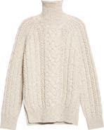 TOTEME Cable Stitch Wool Turtleneck Sweater